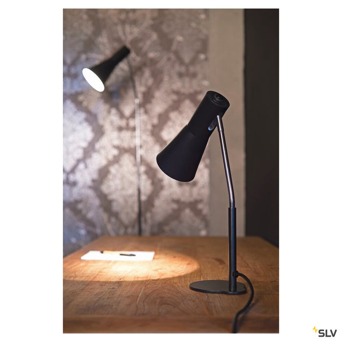 PHELIA, table lamp, QPAR51, black, max. 35W
