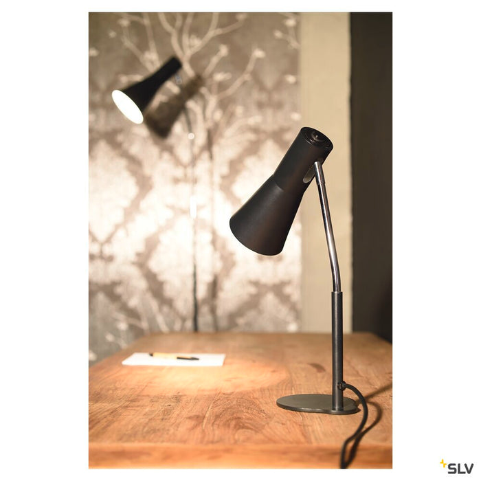 PHELIA, table lamp, QPAR51, black, max. 35W