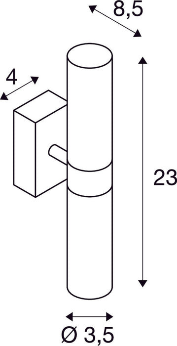 MIBO WALL UP-DOWN wall light, QT14, IP21, up/down, chrome, max. 50 W