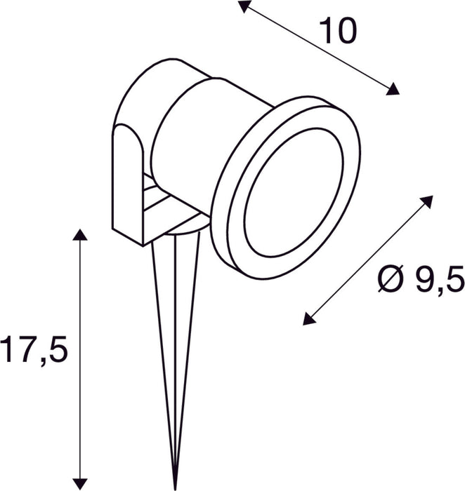 NAUTILUS SPIKE, outdoor spike luminaire, QPAR51, IP65, silver-grey, max. 35W, incl. 1.5m cable with plug