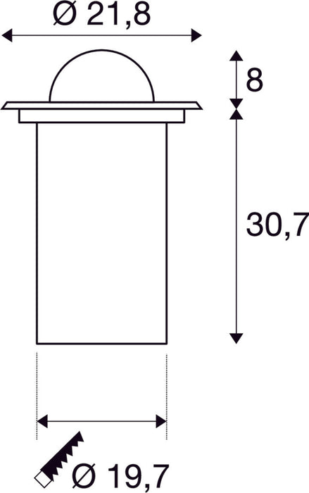 DASAR 218 BULLSEYE, outdoor inground fitting, LED QR111, IP67, round, stainless steel 316, max.50W