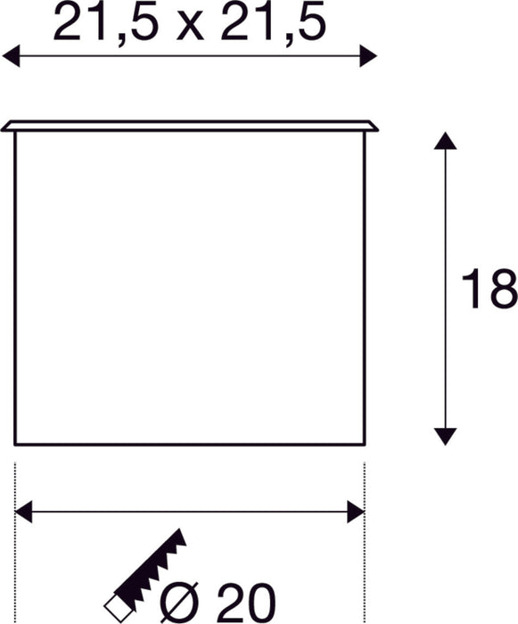 DASAR 215, outdoor inground fitting, QPAR111, IP67, square, stainless steel 316, max. 75W