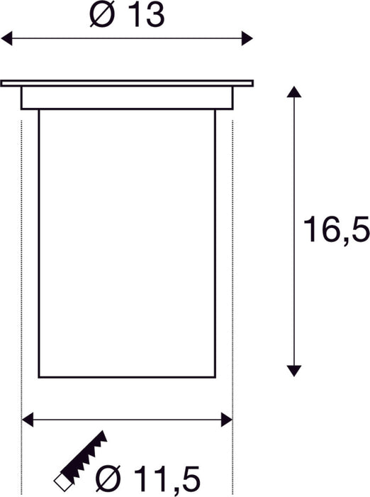 DASAR 80, outdoor inground fitting, QPAR51, IP67, round, stainless steel 316, max. 35W