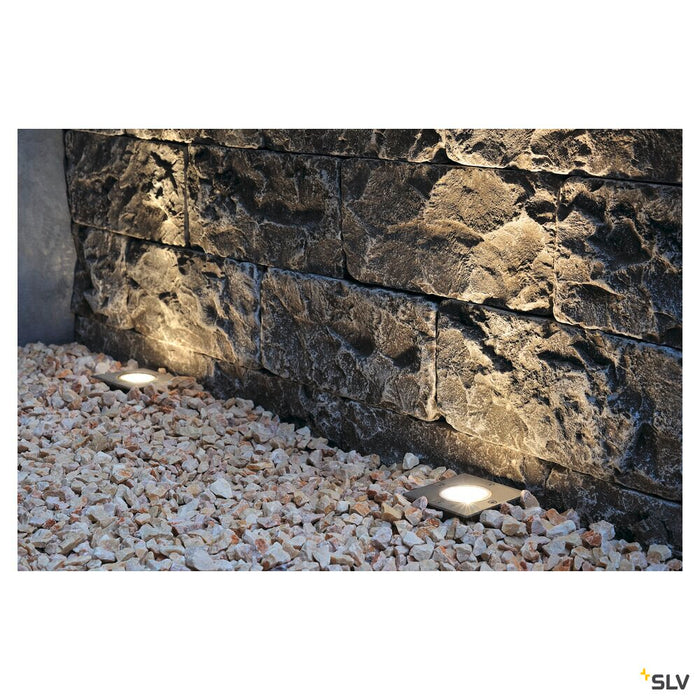 DASAR 80, outdoor inground fitting, QPAR51, IP67, square, stainless steel 316, max. 35W