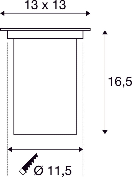 DASAR 80, outdoor inground fitting, QPAR51, IP67, square, stainless steel 316, max. 35W