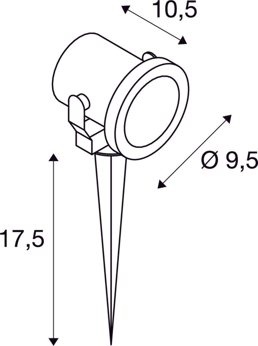 NAUTILUS SPIKE, outdoor spike luminaire, QPAR51, IP55, stainless steel, max. 35W, incl. 1.5m cable and plug