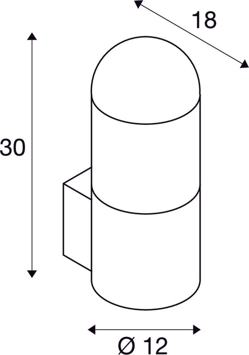 C-POL WALL, outdoor wall light, TC-(D,H,T,Q)SE, IP54, anthracite, max. 24W