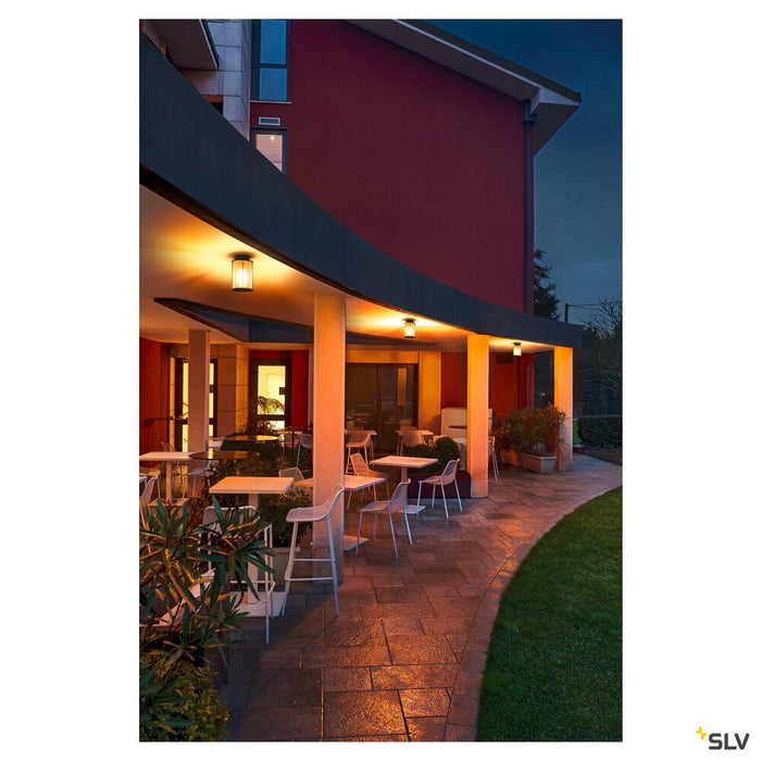 PHOTONIA, Outdoor ceiling light, A60, round, anthracite, clear glass