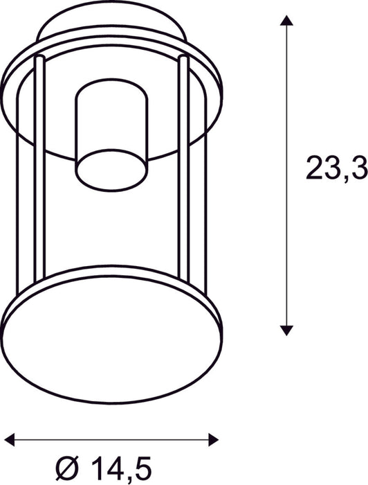 PHOTONIA, Outdoor ceiling light, A60, round, anthracite, clear glass