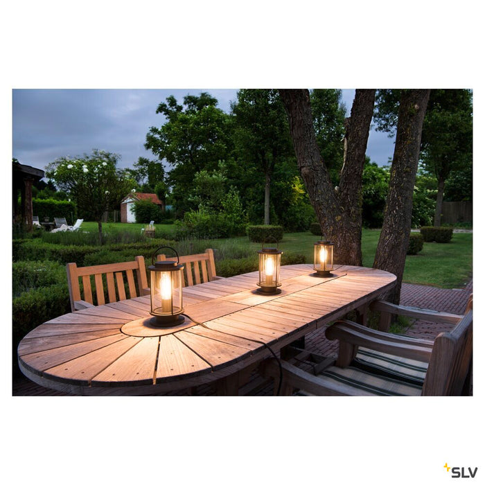 PHOTONIA, outdoor table lamp, E27, anthracite, IP44, incl. connection lead and shock-proof mains plug, anthracite, max.60W