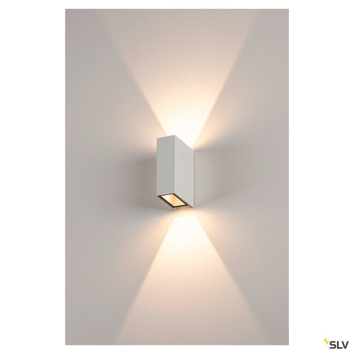 QUAD 2, wall light, LED, 3000K, IP44, square, up/down, white, 6W