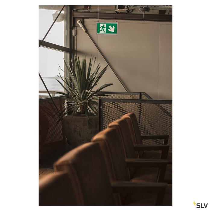 PICTOGRAM FOILS, for P-LIGHT emergency exit light, set of 4, diagonal arrow in all directions, L/H 24/13.1 cm